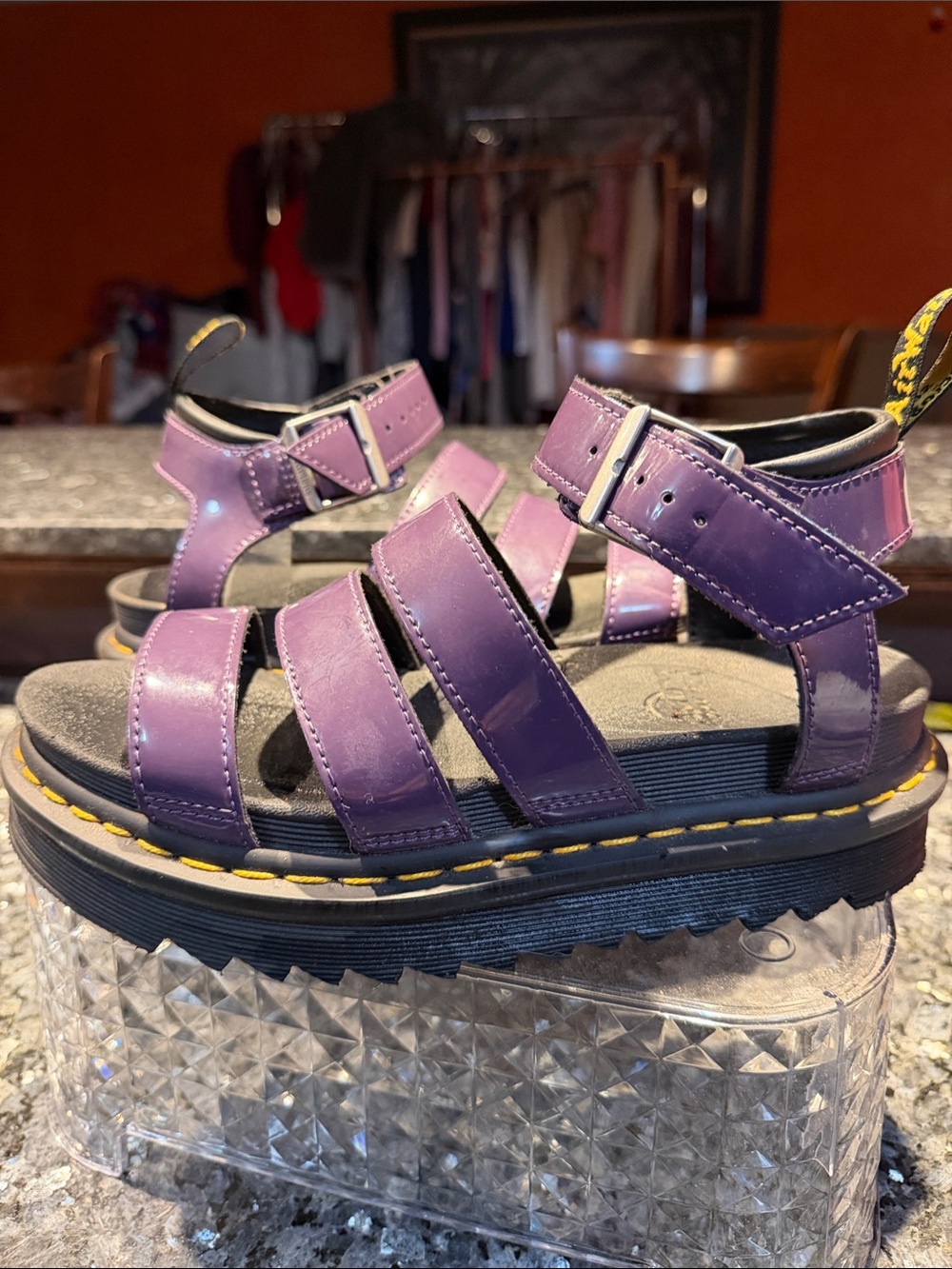 Dr. Martens Kids Purple Multi-Strap Platform Sandals